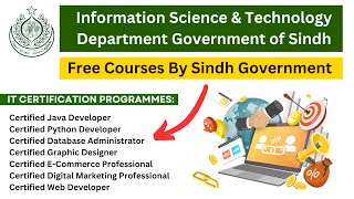 Sindh Government Free IT Certification Courses 2024  Free Certification Sponsored By Sindh Govt [upl. by Frasier660]