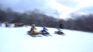 Yamaha Nytro Races Ski Doo 1200 Renegade [upl. by Einberger]