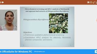 Talk on phytochemical screening and HPLC analysis of plant extracts Sahana [upl. by Moule880]