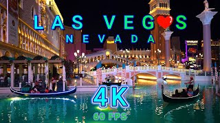 Las Vegas Strip Night Walk 22 Nevada USA 4K  UHD [upl. by Hilliary]