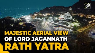 Drone visuals highlight majestic visuals of Lord Jagannath Rath Yatra chariot procession in Puri [upl. by Alessandro]