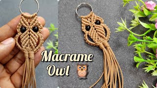 DIY Handmade Macrame Owl keychain  DIY bird owl 🦉 [upl. by Gillman]