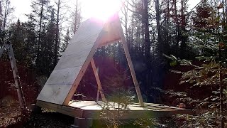 Roof Sheeting Is On  Off Grid AFrame Cabin Build Part 4 [upl. by Chucho711]