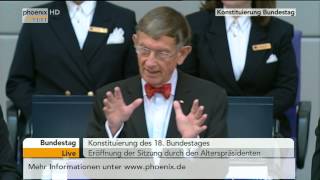 Bundestag Eröffnungsrede des Alterspräsidenten Heinz Riesenhuber CDU am 22102013 [upl. by Seessel434]