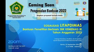 Sosialisasi LITAPDIMAS Kemenag RI Tahun Anggaran 2022 [upl. by Haisoj]