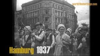 Hamburg 1937  KdF Umzug  inkl quotHakenkreuz Karnevalquot  Kraft durch Freude Reichstagung [upl. by Eisyak]