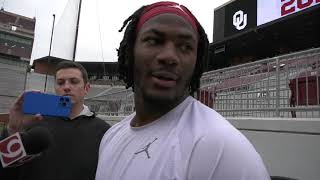 Oklahoma DE R Mason Thomas post practice Bowl Prep  12132024 [upl. by Anyr]