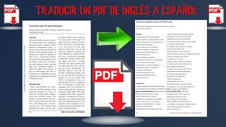 Como Traducir un PDF de ingles a Español  Sin programas  sin perder el formato fácil Rapido  2020 [upl. by Belva]