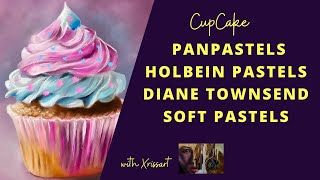 Cupcake w PanPastels Holbein and Diane Townsend Soft pastels [upl. by Aisile20]