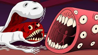 TRAIN EATER VS BRIDGE WORM Horror Cartoon Animation [upl. by Irrehs]