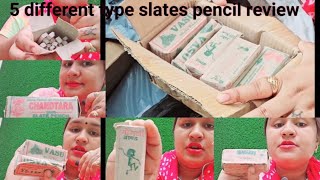 5 different types of slate pencil review from Amazon🤤 slatecruncher crunchyasmr Amazon unboxing [upl. by Ronile]