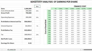 Income Statement Sensitivity Analysis in Microsoft Excel using What If [upl. by Fredra]