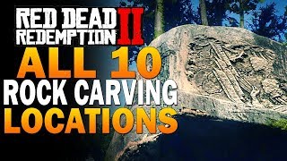 RDR2 All 10 Rock Carving Location Guide Red Dead Redemption 2 Gameplay [upl. by Alexa853]