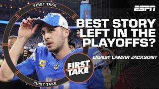 The Detroit Lions run Lamar Jackson First Take debates the BEST STORY left in the NFL playoffs 🏈 [upl. by Moffit]