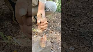 Secret Outdoor Wood Hammer Build with Nature’s Power camping outdoors bushcraft [upl. by Alodee]