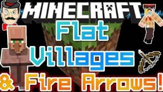 Minecraft 11 SUPERFLAT NPC Villages amp Fire Arrows [upl. by Sorgalim105]