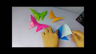 cara membuat KUPUKUPU dari kertas ORIGAMI [upl. by Jamin]