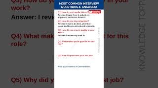 5 Most Common Interview Questions and Answers [upl. by Ahsenaj]