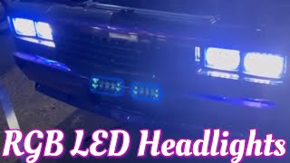 1987 GMC Caballero RGB led Headlight upgrade🔥🔥 [upl. by Annaj15]