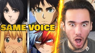 Attack On Titan Voice Actors Same Anime Characters REACTION [upl. by Setiram]