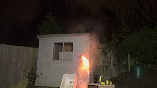 Firework on my garden shed on Bonfire Night [upl. by Eednyl]