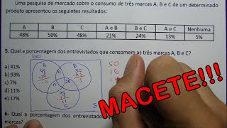 6 QUESTÕES PROBLEMAS COM CONJUNTOS  DIAGRAMA DE VENN [upl. by Llerahc]