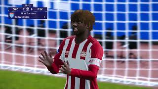 PEC Zwolle x PSV PES 21 GAMEPLAY [upl. by Ecirtahs40]