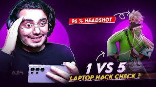 Laptop Player Hack Check 💻 Impossible 1 VS 5 Clutch 🔥 96 Headshot Rate 📈💥 Free Fire India [upl. by Solakcin391]