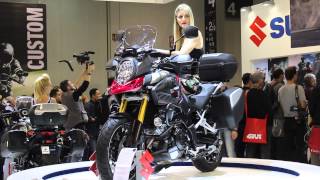 EICMA 2013 Suzuki launch new VStrom 1000 ABS for 2014 [upl. by Nemrac112]