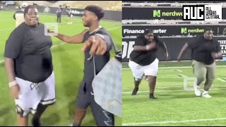 BigXThaPlug Races Travis Hunters Lineman After Shedeur Sanders Bets He Can Run Faster [upl. by Ellehsar]