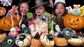 Halloween Party🎃 Ft ​⁠​⁠Binduli amp ​⁠​⁠Mikasafoodie Eating Spooky Sweets amp Candles 🍭 Mukbang [upl. by Yramliw]