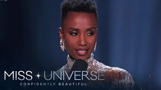 The winning answer of Miss Universe 2019 Zozibini Tunzi  Miss Universe 2019 [upl. by Ruder]