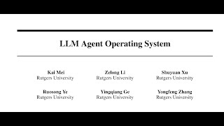 LLM Agent Operating System [upl. by Vivle922]