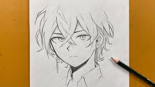 How to draw cute anime boy easy stepbystep  anime drawing [upl. by Eziechiele]