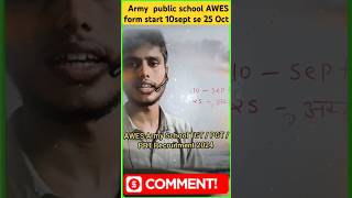 AWES Army School TGT  PGT  PRT Recruitment 2024 आर्मी पब्लिक स्कूल Notification OUT AWES shorts [upl. by Ormsby]