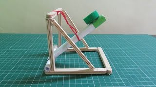 How to Make a Catapult with Pop Sticks  Easy Tutorials [upl. by Gilemette]