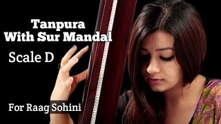 Tanpura  Scale D  With Sur Mandal  Practice For Raag Sohini  Tanpura Online [upl. by Rafat]