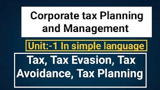 Corporate tax Planning and Management [upl. by Loziram]