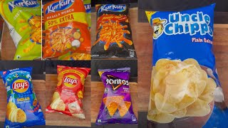 Chips Kurkure chaat lays Kurkure mad angles uncle chips  snacks recipe ASMR cooking [upl. by Einama]