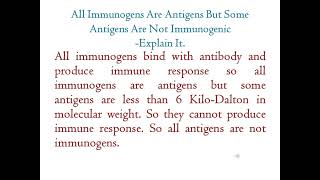 All Immunogens Are Antigens But Some Antigens Are Not Immunogenic biology zoology immunology [upl. by Radmilla289]