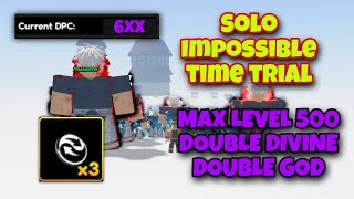 Solo Impossible Time Trial  Max Level 500 Double Divine Double GOD Dmg in Anime Fighters  Roblox [upl. by Bonni]