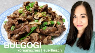 REZEPT Bulgogi  Rindfleisch mit Zwiebeln  koreanisches Feuerfleisch selber kochen [upl. by Prosser154]