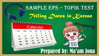 SAMPLE EPS TOPIK TEST TELLING DATES IN KOREAN LANGUAGE [upl. by Candice795]