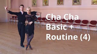 Cha Cha Basic  Routine 4  Open Hip Twist Spiral Alemana Open Basic [upl. by Burta776]