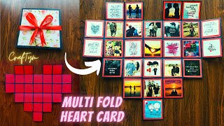 Photo Card Gift Idea  Multi Fold Heart Card  DIY HANDMADE VALENTINES DAY CARD IDEA DIY PHOTO CARD [upl. by Pallaten619]