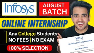 Infosys Springboard Internship 2024 ➤ Free Online Internships for College Students  August Batch [upl. by Rianon]