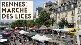 French Market in Rennes Brittany Le Marché des Lices 2nd biggest in France [upl. by Ynohtnael]