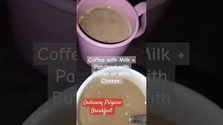 Yummy Pinoy Pandesal With Butter or Cheese With Coffee w Milk For Breakfast yummy coffee cheese [upl. by Hung]