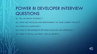 powerbishorts interviewpreparation here is few latest 2024 Bi Developer Interview Questions [upl. by Annayram]