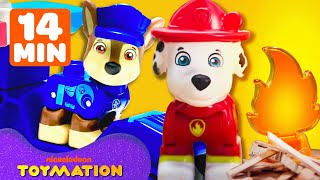 PAW Patrol Pup Toys Rescue Adventure Bay w Marshall amp Chase  14 Minute Compilation  Toymation [upl. by Ociram100]